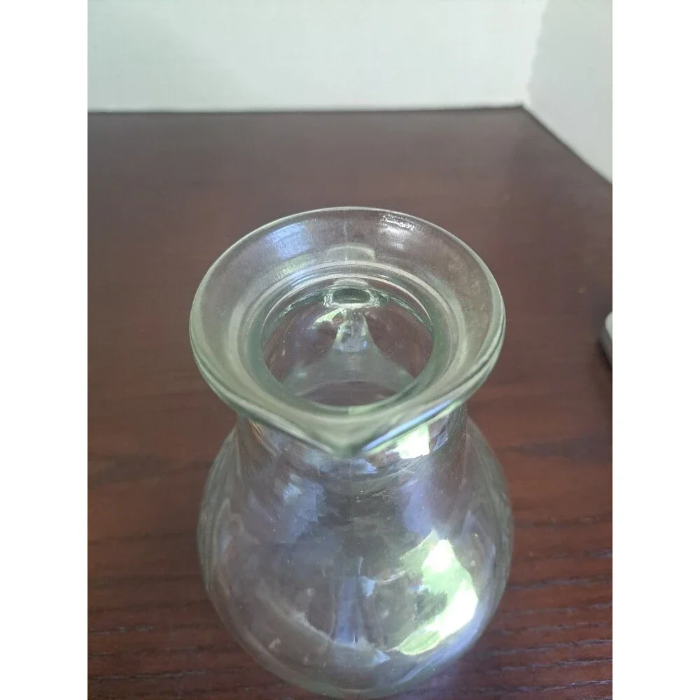 Vintage Clear Glass With Emvossed Clipper Ship Pitcher